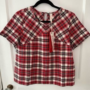 NWT Red Plaid Tailored shirt
